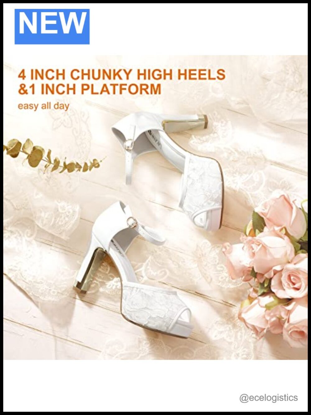 Platform Chunky High Heels Sandals Peep Toe Dress Wedding Bridal Shoes